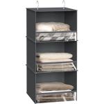 Simple Houseware 3 Shelf Hanging Closet Organizer with Front Stopper, Dark Gray