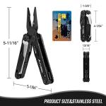 FLISSA Multitool, 16-in-1 Multitools with Sheath, Stainless Steel EDC Multitool, Pocket Knife, Bottle Opener, Screwdriver, Pocket Multi-Tool for Camping, Handwork, Hunting, Hiking, Fishing