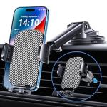 GUWEZ Phone Holder Car Mount for iPhone [Powerful Suction] Phone Mount for Car Dashboard Windshield Air Vent Universal Accessories [Thick Cases Friendly] Automobile Phone Holder Fit iPhone Smartphone