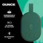 Skullcandy Ounce Wireless Bluetooth Speaker - IPX7 Waterproof Mini Portable Speaker with 16 Hour Battery, Downward Firing Passive Radiator, and Ballistic Nylon Carry Strap (Green) (2SKSK1844E0L2)