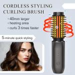 Dongxw Cordless Hot Brush - Travel Portable Hair Straightener Brush, 4 Temperatures | Fast Heating, Anti-Scald, and Anti-Frizz, Cordless Straightener Tool for Travel, Date, Work - Classic Black