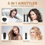 5 in 1 Blow Dryer Brush, Negative Ion Hair Dryer Brush Set Upgrade Hot Air Brush Air Styler Curling Wrap Air Curler, Curling Iron Hair Styling Tools As A Gift for Straight/Curl/Drying/Smoothing