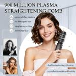 Dongxw Cordless Hot Brush - Travel Portable Hair Straightener Brush, 4 Temperatures | Fast Heating, Anti-Scald, and Anti-Frizz, Cordless Straightener Tool for Travel, Date, Work - Classic Black