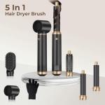 5 in 1 Blow Dryer Brush, Negative Ion Hair Dryer Brush Set Upgrade Hot Air Brush Air Styler Curling Wrap Air Curler, Curling Iron Hair Styling Tools As A Gift for Straight/Curl/Drying/Smoothing