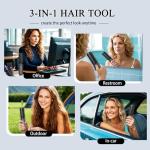 Dongxw Cordless Hot Brush - Travel Portable Hair Straightener Brush, 4 Temperatures | Fast Heating, Anti-Scald, and Anti-Frizz, Cordless Straightener Tool for Travel, Date, Work - Classic Black