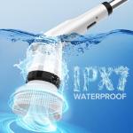 Electric Spin Scrubber, Dreazu IPX7 Shower Scrubber with 7 Replaceable Brush Heads & Retractable Handle, 2-Speed Adjustable Shower Cleaner for Bathroom, Bathtub, Kitchen, Tile Floors