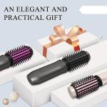 Dongxw Cordless Hot Brush - Travel Portable Hair Straightener Brush, 4 Temperatures | Fast Heating, Anti-Scald, and Anti-Frizz, Cordless Straightener Tool for Travel, Date, Work - Classic Black