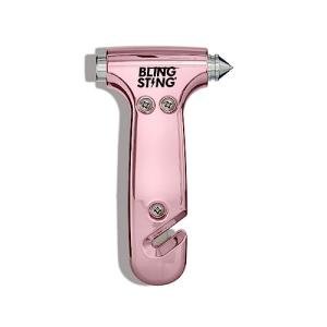 BLINGSTING Safety Hammer - Emergency Automotive Escape Tool with Window Breaker, Seat Belt Cutter & Adjustable Car Visor Strap - Tempered Glass Breaker - Steel Blade - Blush Rose Pink (1 Count)