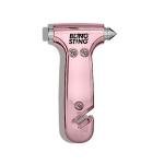 BLINGSTING Safety Hammer - Emergency Automotive Escape Tool with Window Breaker, Seat Belt Cutter & Adjustable Car Visor Strap - Tempered Glass Breaker - Steel Blade - Blush Rose Pink (1 Count)