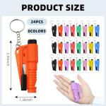 Adboros 24 Pcs Car Window Breaker Key Chains, 3 in 1 Glass Breaker Seat Belt Cutter Survival Whistle, Portable Safety Emergency Escape Tools, Multifunctional Car Accessories for All Vehicles