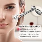 Yeamon Gua Sha Facial Tools and Face Roller Set, Facial Massage Tool for Women’s Skincare Routine,Cooling Stainless Steel Face Sculpting Eyes Roller Guasha for Daily Use or Self-Care Gift for Women