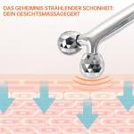 InfiniteRelax Metal Facial Roller Massager, 3D Cooling Face Massage Tool for Reduce Puffiness, Remove Eye Wrinkles, Face Lifting, Increase Firmness, Anti-Aging, Skin Tightening