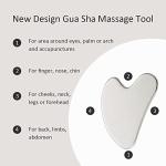 Yeamon Gua Sha Facial Tools and Face Roller Set, Facial Massage Tool for Women’s Skincare Routine,Cooling Stainless Steel Face Sculpting Eyes Roller Guasha for Daily Use or Self-Care Gift for Women