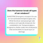 BLINGSTING Safety Hammer - Emergency Automotive Escape Tool with Window Breaker, Seat Belt Cutter & Adjustable Car Visor Strap - Tempered Glass Breaker - Steel Blade - Blush Rose Pink (1 Count)