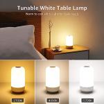 Lepro Table Lamp, Color Changing LED Touch Lamp for Bedroom, RGB and Tunable White 2700K-5700K, 350lm, Dimmable Bedside Nursery Night Light with Auto-Off Timer, Soft Warm White Mood Lighting, Silver