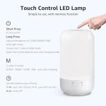 Lepro Table Lamp, Color Changing LED Touch Lamp for Bedroom, RGB and Tunable White 2700K-5700K, 350lm, Dimmable Bedside Nursery Night Light with Auto-Off Timer, Soft Warm White Mood Lighting, Silver