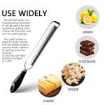 ALLTOP Lemon Zester, Hand-held Stainless Steel Food Grater,Pro Kitchen Tool for Cheese Parmesan Vegetable Ginger Garlic Nutmeg Citrus Lime Orange Chocolate Fruit - Fine Shredder