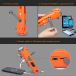 Emergency Tool LUXON 8-in-1 Car Safety Tool:Window Breaker,Seat Belt Cutter,LED Flashlight Rescue Tool USB Charger,SOS Light, Hand Cranking Charge, Magnetic for Vehicle Escape/Field Survival,Hiking