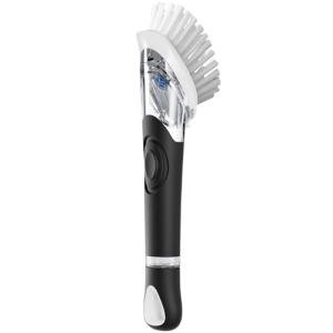 Soap Dispensing Dish Brush, Dish Scrub Brush with Soap Dispenser, Dish Soap Brush for Dishes, Pans, Sink, Pots