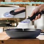 Soap Dispensing Dish Brush, Dish Scrub Brush with Soap Dispenser, Dish Soap Brush for Dishes, Pans, Sink, Pots