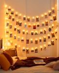 20 LED Photo Clip Fairy String Light,Indoor Outdoor Battery Box Powered,Remote,8 Modes,Timer,Valentine's Day Gift for Hanging Picture,Card,Artwork,Memos in Dorm,Bedroom,Wall Decoration (Warm White)