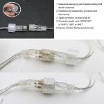 JIAMEIYI LED Icicle Lights, Curtain Fairy Hanging Lights String 8 Modes 13FT 96 LEDs Christmas Extendable Plug in Lights for Party Ceiling Balcony Patio Outdoor Indoor Decoration (Warm White, 4)