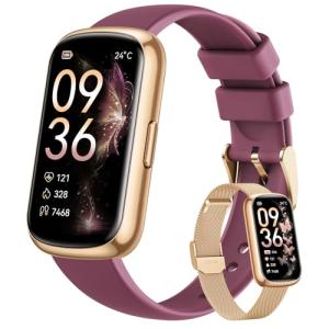 Health Fitness Tracker for Women Men: 24H Heart Rate Monitor Activity Trackers Blood Oxygen Sleep Step Calorie Tracking 5ATM Fitness Smart Watches for Woman Compatible with iPhone Android Gold-Gold
