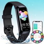 Fitness Tracker,Smart Watch with Blood Pressure Heart Rate Body Temperature & Sleep Monitor IP67 Waterproof Step Calorie Counter Pedometer Health Fitness Activity Watch for Android iOS Phone Men Women