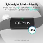 CYCPLUS Heart Rate Monitor Chest Strap H2Pro, Bluetooth ANT+ Heart Rate Monitor Chest Sensor with 500h Battery, IPX7 Waterproof and Dustproof, HRM Works with Strava/Cycplus Fit App