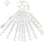 MUYUN Waterfall Christmas String Lights with 317 LED Star Hanging Twinkle Fairy Curtain Lights for Party Wedding Patio Indoor Outdoor Decorative Water Flow Lights