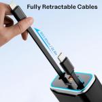 TOENNESEN Retractable Car Charger USB C 131W 4-in-1 Fast Charging with 2 Retractable Cables Car Phone Charger Adapter for iPhone 17 Pro Max 16 15 14 13 Fast Charge Car Accessories, Gifts for Men Women