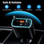 TOENNESEN Retractable Car Charger USB C 131W 4-in-1 Fast Charging with 2 Retractable Cables Car Phone Charger Adapter for iPhone 17 Pro Max 16 15 14 13 Fast Charge Car Accessories, Gifts for Men Women