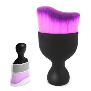 Car Interior Cleaning Brush Car Duster Interior with Ultra Soft Bristles Auto Detailing Brushes Dusting Car Accessories for Dashboard, AC Vents, Leather, Scratch-Free (Double Purple)