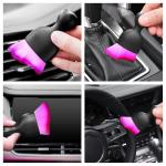 Car Interior Cleaning Brush Car Duster Interior with Ultra Soft Bristles Auto Detailing Brushes Dusting Car Accessories for Dashboard, AC Vents, Leather, Scratch-Free (Double Purple)