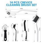 14Pcs Crevice Cleaning Brush Set, V Shape Grout Cleaner Brush for Deep Cleaning Gap, Hard Bristle Scrub Brushes Tools, Cleaning Supplies for Household Use, Bathroom, Kitchen, Toilet, Window