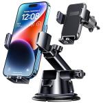 DOLYOFG Car Phone Holder Mount, [Military-Grade Suction & Super Sturdy Base] 3 in 1 Universal Phone Mount for Car Dashboard Windshield Air Vent Dash Pad Car Mount for iPhone Android Smartphone