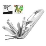 12 in 1 Mini Multi Tool, Portable Keychain Multitool Screwdriver Bit, Folding Outdoor Bottle Opener Compact Pocket Size Phone Holder for Camping Outdoors, 3.46x1.46inch