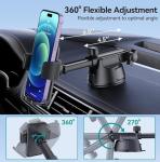 DOLYOFG Car Phone Holder Mount, [Military-Grade Suction & Super Sturdy Base] 3 in 1 Universal Phone Mount for Car Dashboard Windshield Air Vent Dash Pad Car Mount for iPhone Android Smartphone