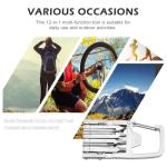 12 in 1 Mini Multi Tool, Portable Keychain Multitool Screwdriver Bit, Folding Outdoor Bottle Opener Compact Pocket Size Phone Holder for Camping Outdoors, 3.46x1.46inch