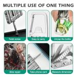 12 in 1 Mini Multi Tool, Portable Keychain Multitool Screwdriver Bit, Folding Outdoor Bottle Opener Compact Pocket Size Phone Holder for Camping Outdoors, 3.46x1.46inch