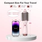 Ariellagou Dual Voltage Travel Hair Dryer Brush Mini Hot Air Brush with European Plug One Step Blow Dryer and Styler Volumizer for Home and Salon Use