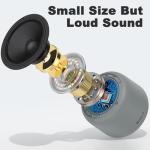 Bobtot Portable Bluetooth Speakers with Strap Easy to Carry, Wireless Waterproof Mini Speaker with Loud Stereo Sound, 20 Hours Playtime, Rechargeable Battery, Built-in Microphone, Dark Gray