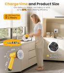 qimedo Battery Electric Spin Scrubber Q4, 800RPM Handheld Scrubber for Cleaning with Display, Power Dish Scrubber with 5 Heads, Shower Cordless Cleaning Brush for Bathroom/Sink/Window