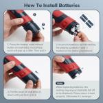 LifeBasis Cordless Electric Cleaning Brush, Mini Power Scrubber for Cleaning Waterproof Grout with 5 Brush Heads for Bathroom Kitchen Tile Crevice Corner - Red (Batteries Included)