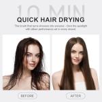 Dual Voltage Blow Dryer Brush Travel Hair Dryer Brush in One,2 inch Oval Shape Hot Air Brush,Travel Hair Tools/Volumizer/Straightener/Curler,European Blow Dry Brush with Universal Adapter