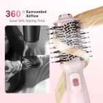 Ariellagou Dual Voltage Travel Hair Dryer Brush Mini Hot Air Brush with European Plug One Step Blow Dryer and Styler Volumizer for Home and Salon Use