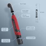 LifeBasis Cordless Electric Cleaning Brush, Mini Power Scrubber for Cleaning Waterproof Grout with 5 Brush Heads for Bathroom Kitchen Tile Crevice Corner - Red (Batteries Included)