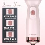 Ariellagou Dual Voltage Travel Hair Dryer Brush Mini Hot Air Brush with European Plug One Step Blow Dryer and Styler Volumizer for Home and Salon Use