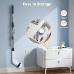 PUFTEM Electric Spin Scrubber, Cordless Shower Scrubber with 8 Scrub Brush, 2 Speed with Adjustable Extension Handle, Battery Level Display, Power Scrubber for Bathroom Bathtub Tile Floor (Black)