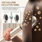 Ukliss 8 in 1 Hair Dryer Brush & Multi Hot Air Styler–Foldable 110,000 RPM Blow Dryer Brush Tool Set with Diffuser Auto-Wrap Curler for Fast Drying Curling Straightening Hair Daily Styling (1.25'')